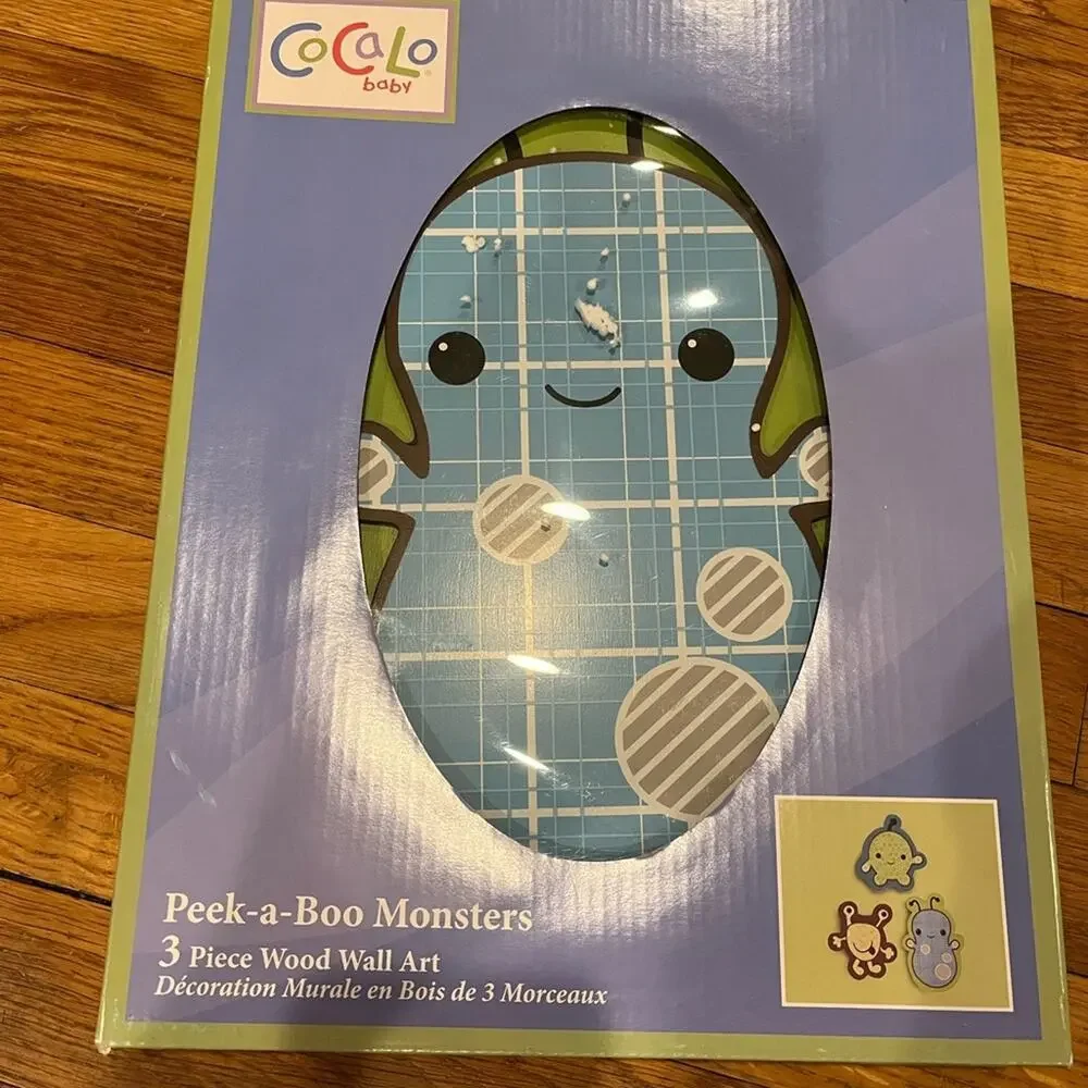 CoCaLo baby Peek-a-Boo Monsters 3 piece Wood Wall Art